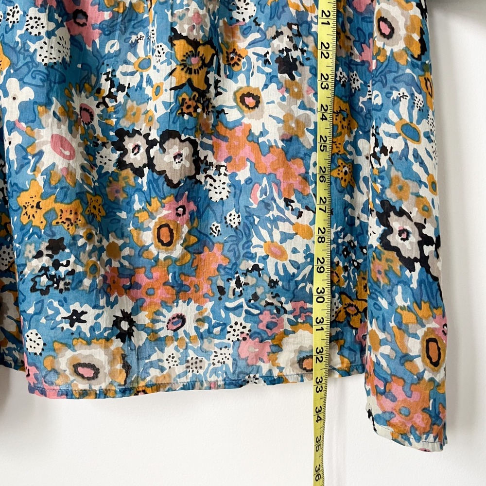Natural Life Boho Floral Tunic Dress Swim Coverup Womens Small Medium Blue Pink - Picture 10 of 12